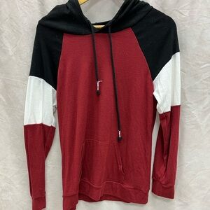 Colorblock Hoodie in Red, Black, and White